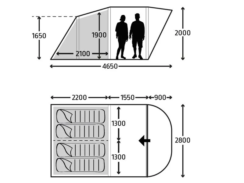 Kampa Tunneltent Brean 4 2 Kampa Tunneltent Brean 4 - Afbeelding 2