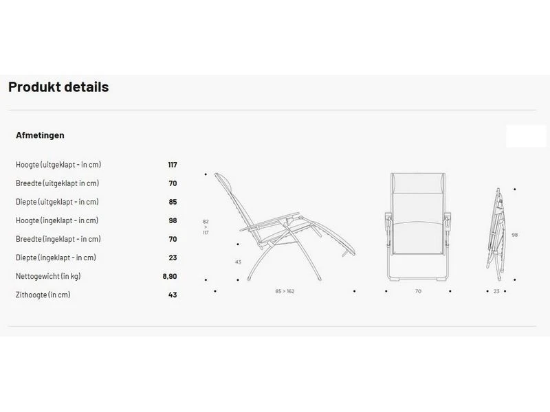 Lafuma Relaxstoel Evolution Becomfort Dark Grey 8902 4 Lafuma Relaxstoel Evolution Becomfort Dark Grey 8902 - Afbeelding 4