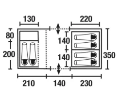 High Peak Porto 6 -Buiten Kamperen high peak koepeltent porto 6 plattegrond 12240 2
